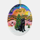 Xmas Music 2 - Brussels Griffon (zwart) Keramisch Ornament (Rechts)