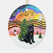 Xmas Music 2 - Brussels Griffon (zwart) Keramisch Ornament (Links)