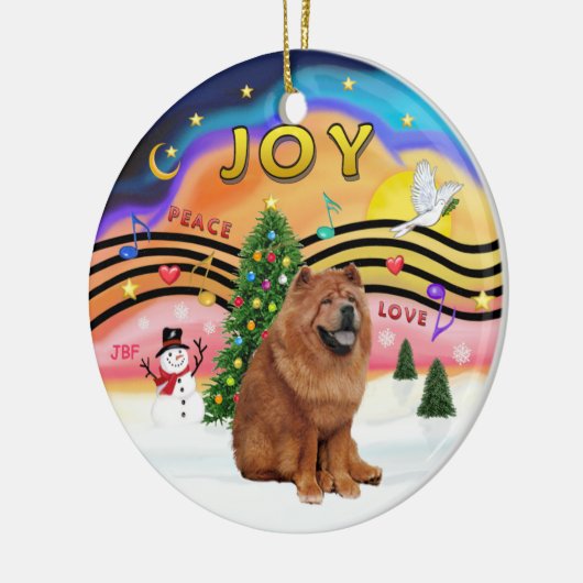 Xmas Music 2 - Chow Chow (rood) Keramisch Ornament (Links)