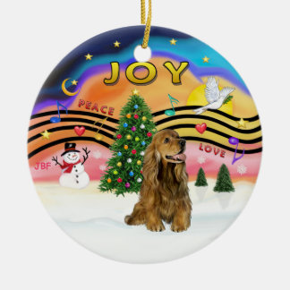 Xmas Music 2 - Cocker (bruin) Keramisch Ornament
