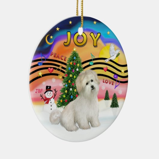 Xmas Music 2 - Coton de Tulear Keramisch Ornament (Rechts)