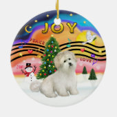 Xmas Music 2 - Coton de Tulear Keramisch Ornament (Achterkant)