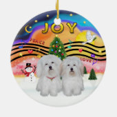 Xmas Music 2 - Coton de Tulear (TWO) Keramisch Ornament (Achterkant)