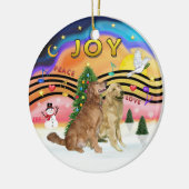 Xmas Music 2 - Golden Retrievers (2) Keramisch Ornament (Links)