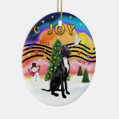 Xmas Music 2 - Great Dane (zwart-natuurlijk) Keramisch Ornament (Rechts)