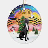 Xmas Music 2 - Great Dane (zwart-natuurlijk) Keramisch Ornament (Links)