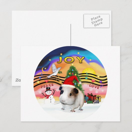 Xmas Music 2 - Guinee Pig 1 - pet Feestdagenkaart (Voorkant / Achterkant)