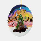 Xmas Music 2 - Twee fretten Keramisch Ornament (Rechts)