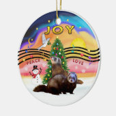 Xmas Music 2 - Twee fretten Keramisch Ornament (Links)