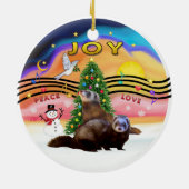 Xmas Music 2 - Twee fretten Keramisch Ornament (Achterkant)