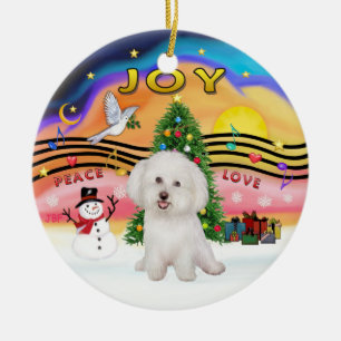 Xmas Music 2P - Bichon Frise 7 Keramisch Ornament