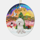 Xmas Music 2P - Bichon Frise 7 Keramisch Ornament (Links)