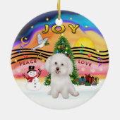 Xmas Music 2P - Bichon Frise 7 Keramisch Ornament (Achterkant)