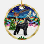 Xmas Music 3 - Black Giant Schnauzer Keramisch Ornament (Achterkant)
