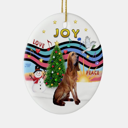 XMas Music - Bloedhond Keramisch Ornament (Rechts)