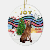 XMas Music - Bloedhond Keramisch Ornament (Links)