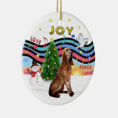 XMas Muziek - Bloodhound Keramisch Ornament (Rechts)