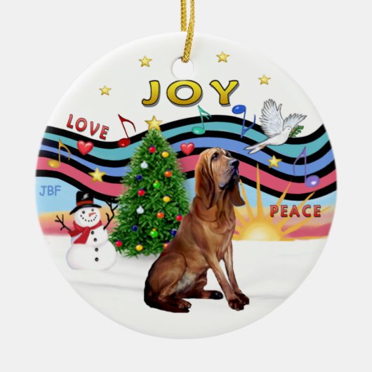 XMas Muziek - Bloodhound Keramisch Ornament (Voorkant)