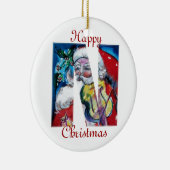 XMAS N BRIEF/SANTA CLAUS MET VIOLIN MONOGRAM KERAMISCH ORNAMENT (Rechts)