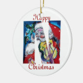 XMAS N BRIEF/SANTA CLAUS MET VIOLIN MONOGRAM KERAMISCH ORNAMENT (Links)