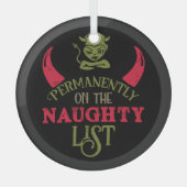 XMAS NAUGHTY LIST LITTLE DEVIL SNOWFLAKE GLAS ORNAMENT (Voorkant)