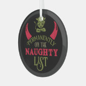XMAS NAUGHTY LIST LITTLE DEVIL SNOWFLAKE GLAS ORNAMENT (Voorkant links)