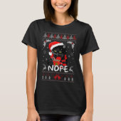 Xmas Nope Niet Vandaag Grappig Zwart Kat Kerstmis T-shirt (Voorkant)