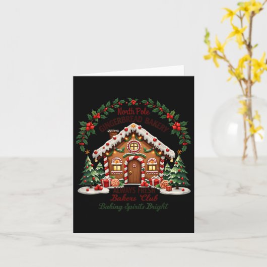 Xmas North Le Gingerbread Bakery Baking Srits Brig Kaart (Gele Bloem)