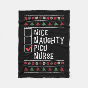 Xmas Nursing Healthcare Worker Picu Nurse Kerstmis Fleece Deken