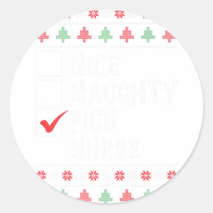Xmas Nursing Healthcare Worker Picu Nurse Kerstmis Ronde Sticker