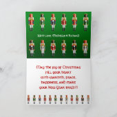 Xmas Nutkraker-soldaten in uniform Feestdagen Kaart (Binnen)