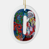 XMAS O LETTER/SANTA CLAUS MET VIOLIN MONOGRAM KERAMISCH ORNAMENT (Rechts)