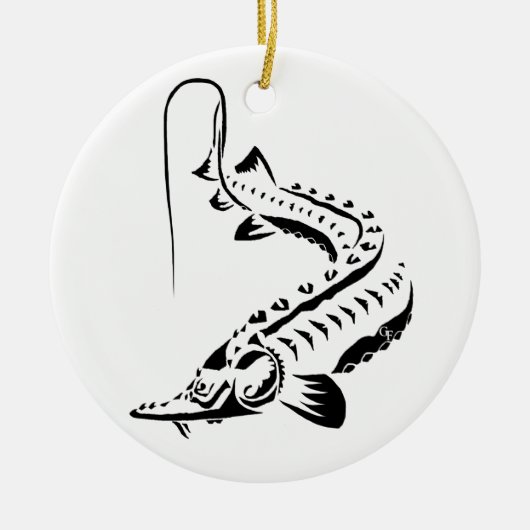 >XMAS ORNAMENT -STURGEON FISH-AMU DARYA TRIBAL (Voorkant)