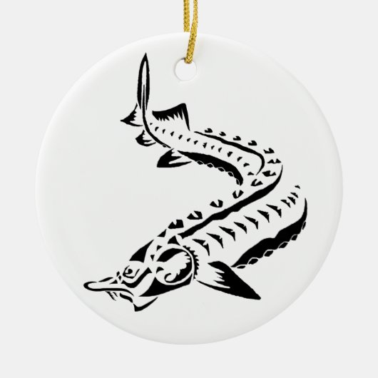 >XMAS ORNAMENT -STURGEON FISH-BELUGA TRIBAL (Voorkant)