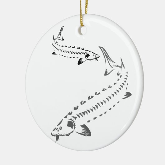 >XMAS ORNAMENT -STURGEON FISH -DUBBELE TRIBAL (Links)