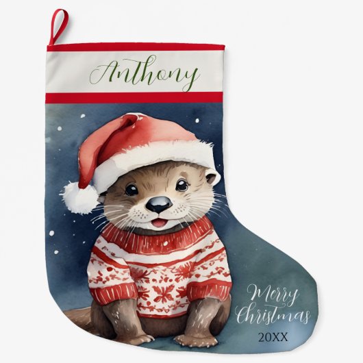 Xmas Otter Grote Kerstsok (Voorkant)