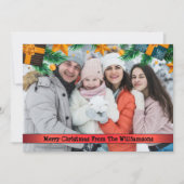 Xmas Packages Pine Boughs Lijst kerstfoto Feestdagenkaart (Voorkant)