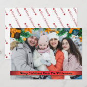 Xmas Packages Pine Boughs Lijst kerstfoto Feestdagenkaart (Voorkant / Achterkant)