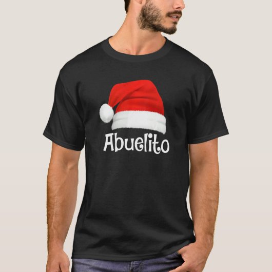 Xmas Pajama Group Matching Abuelito Christmas Hat T-shirt (Voorkant)