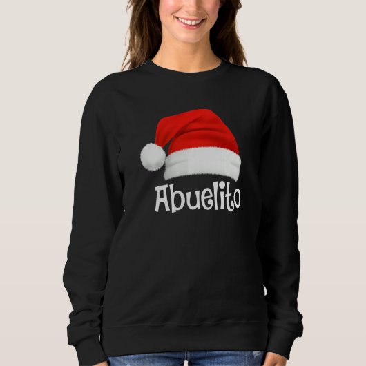 Xmas Pajama Group Matching Abuelito Christmas Hat Trui (Voorkant)
