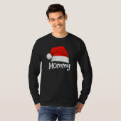 Xmas Pajama Group Matching Mommy Christmas Hat T-shirt (Voorkant volledig)