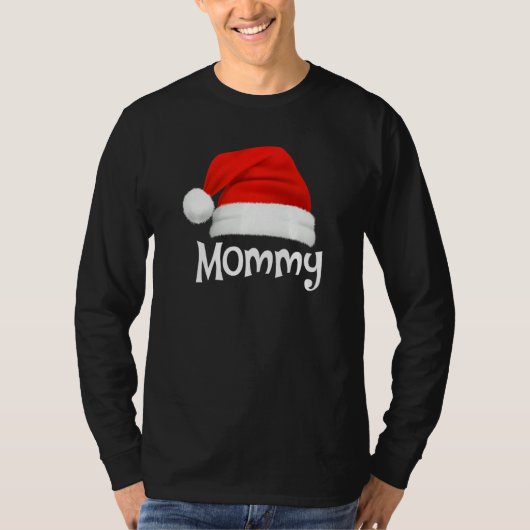 Xmas Pajama Group Matching Mommy Christmas Hat T-shirt (Voorkant)