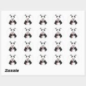 Xmas panda ronde sticker (Vel)