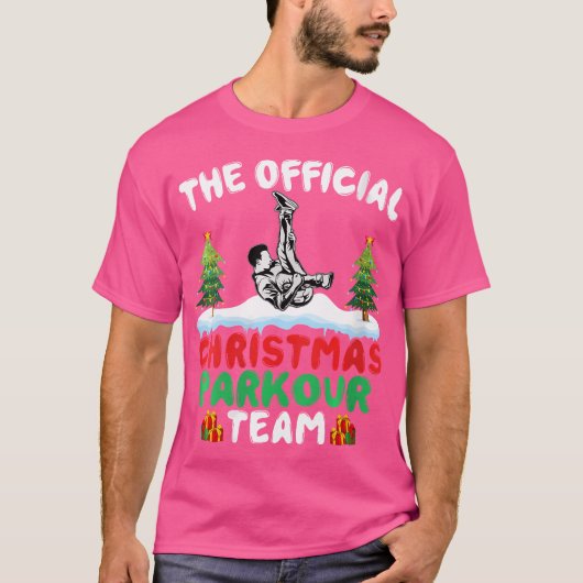 Xmas Parkour Team - Funny Freerunning Parkour Chri T-shirt (Voorkant)
