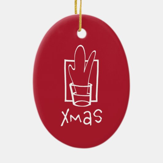 Xmas Party Keramisch Ornament (Achterkant)