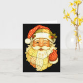 Xmas Patchwork Santa Claus Christmas Funny Mens Wo Kaart (Gele Bloem)