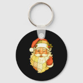 Xmas Patchwork Santa Claus Christmas Funny Mens Wo Sleutelhanger (Voorkant)