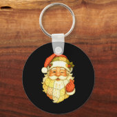 Xmas Patchwork Santa Claus Christmas Funny Mens Wo Sleutelhanger (Voorkant)