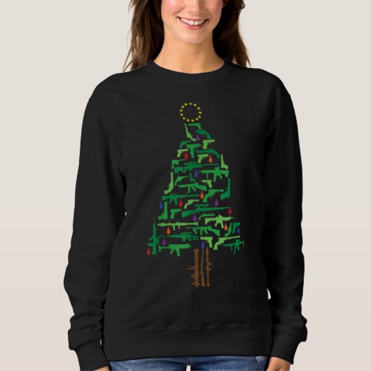 Xmas Patriotic 2e wijziging kerstboom Pistool Trui (Voorkant)