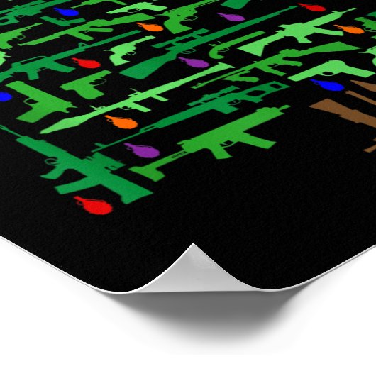 Xmas Patriotic 2nd Amendment Gun Christmas Tree  Poster (Hoek)